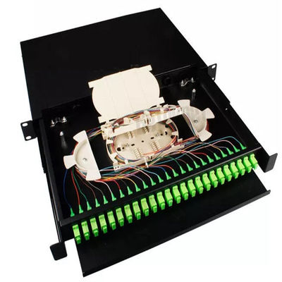 la correction optique de fibre de clôture de bâti de support de fibre de duplex de Sc Simplex/LC de port de 1U 19&quot; 24 Panneau-déchargent
