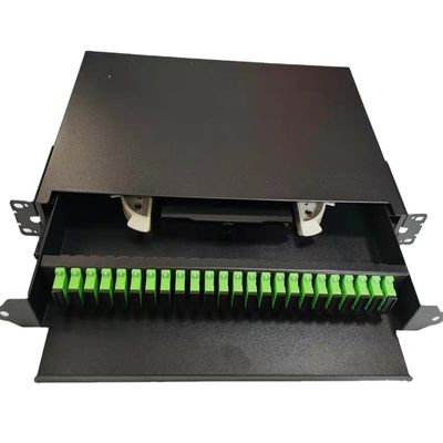 la correction optique de fibre de clôture de bâti de support de fibre de duplex de Sc Simplex/LC de port de 1U 19&quot; 24 Panneau-déchargent