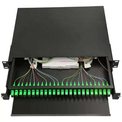 la correction optique de fibre de clôture de bâti de support de fibre de duplex de Sc Simplex/LC de port de 1U 19&quot; 24 Panneau-déchargent