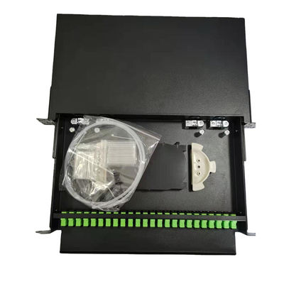 la correction optique de fibre de clôture de bâti de support de fibre de duplex de Sc Simplex/LC de port de 1U 19&quot; 24 Panneau-déchargent