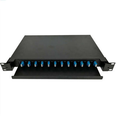 Le glissement du support optique de port du tableau de connexions de fibre 12 a monté 1U 19 pouces