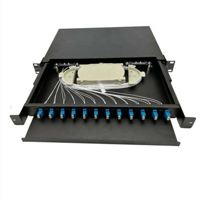 Le glissement du support optique de port du tableau de connexions de fibre 12 a monté 1U 19 pouces