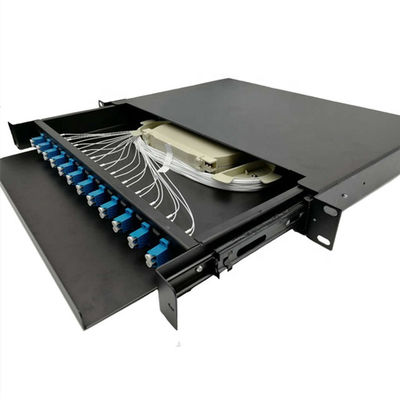 Le glissement du support optique de port du tableau de connexions de fibre 12 a monté 1U 19 pouces