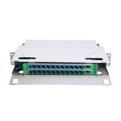 Noyau du panneau 24 de fibre de FTTH 1U 19 unité du tableau de connexions de support de pouce ODF