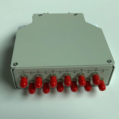 Coffret d'extrémité optique sur rail de rail de vacarme de fibre du vacarme 12 gauche avec l'adaptateur de St