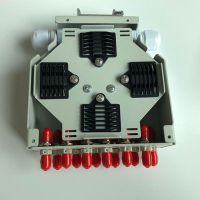 Coffret d'extrémité optique sur rail de rail de vacarme de fibre du vacarme 12 gauche avec l'adaptateur de St