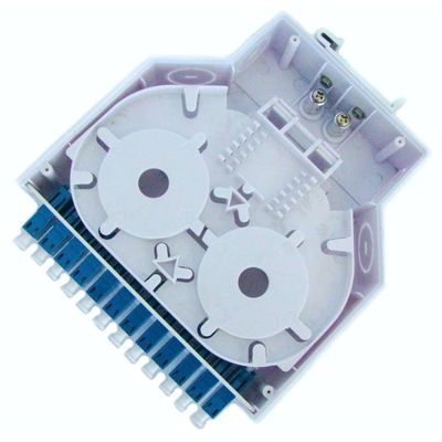 Simplex en plastique des adaptateurs Lc/Upc du coffret d'extrémité de fibre optique de bâti de rail de vacarme d'ABS 12