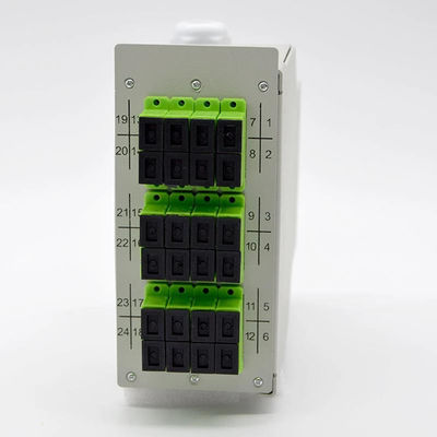 Le coffret d'extrémité optique de rail de la fibre DIN laminent à froid l'acier 12 24core gauches à 48Core