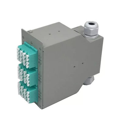12 coffret d'extrémité optique gauche de rail de la fibre DIN de l'adaptateur 48Core de quadruple de LC