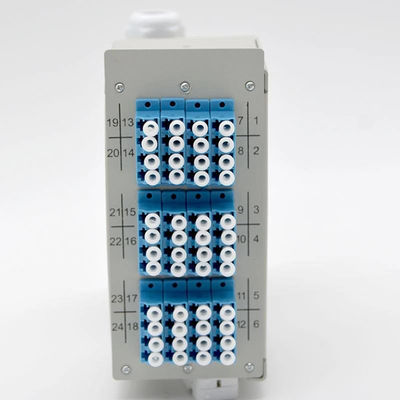 12 coffret d'extrémité optique gauche de rail de la fibre DIN de l'adaptateur 48Core de quadruple de LC