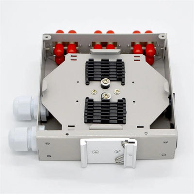 clôture à fibres optiques de bâti de rail de 12core DIN avec l'adaptateur duplex de St