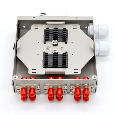 clôture à fibres optiques de bâti de rail de 12core DIN avec l'adaptateur duplex de St
