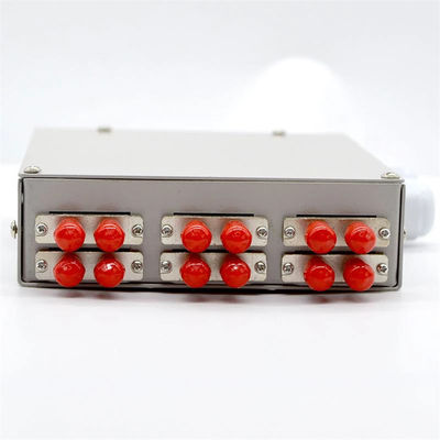 clôture à fibres optiques de bâti de rail de 12core DIN avec l'adaptateur duplex de St