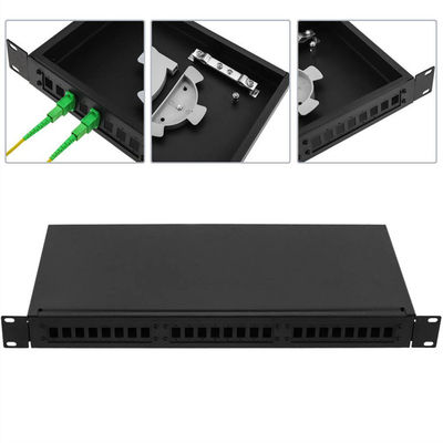 Port optique fixe du tableau de connexions de fibre du bâti de support ODF 1U 12 avec le panneau d'adaptateur