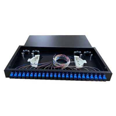 Tableau de connexions optique fixe de fibre de bâti de support adaptateur recto de Sc du port ODF de 1U 19" 24