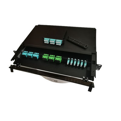 19" boîte d'arrêt de fibre en métal du tableau de connexion des fibres de LC MTP MPO 1U