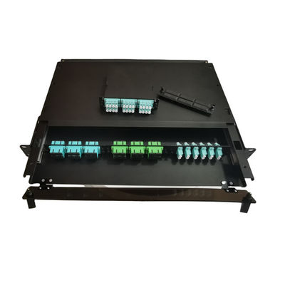 19" boîte d'arrêt de fibre en métal du tableau de connexion des fibres de LC MTP MPO 1U