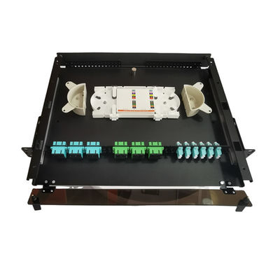 19" boîte d'arrêt de fibre en métal du tableau de connexion des fibres de LC MTP MPO 1U