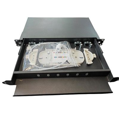 6 clôture optique gauche de fibre de bâti de support du noyau 1U de Sc 12 de tableau de connexions de fibre