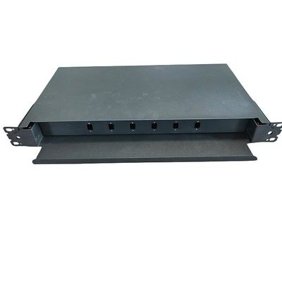 6 clôture optique gauche de fibre de bâti de support du noyau 1U de Sc 12 de tableau de connexions de fibre