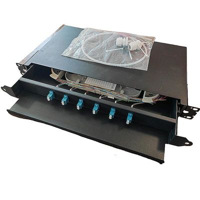 6 clôture optique gauche de fibre de bâti de support du noyau 1U de Sc 12 de tableau de connexions de fibre