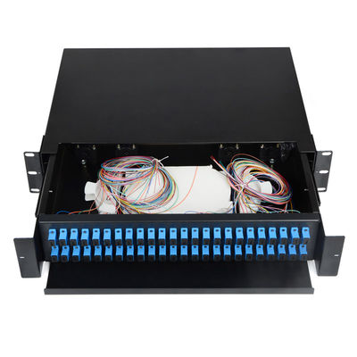 48 tableau de connexions coulissant duplex optique du simplex de Sc de clôture de fibre des ports 2U/LC