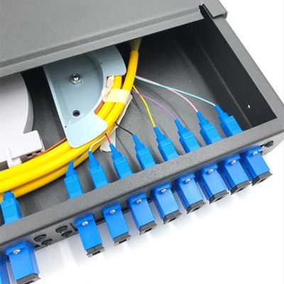 Sc LC de noyau de la fibre 19" optique 24 de tableau de connexions de bâti de support 1U avec des plateaux d'épissure