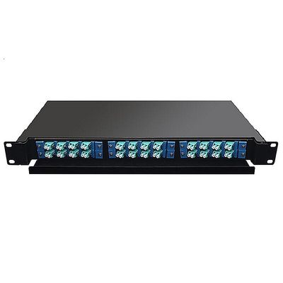 19&quot; 24 noyaux d'intérieur optiques gauches du bâti de support de tableau de connexions de fibre 1U ODF 24