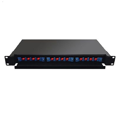 19&quot; 24 noyaux d'intérieur optiques gauches du bâti de support de tableau de connexions de fibre 1U ODF 24