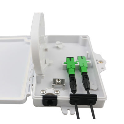 gris-clair matériel extérieur/d'intérieur d'ABS de PC de boîte à bornes optique de la fibre 2Port FTTH