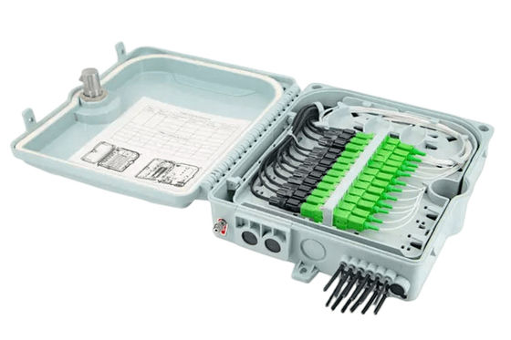 Coffret d'extrémité optique de fibre 12Port SC/LC/ST/FC IP-66 UPC/APC FTTH gris-clair