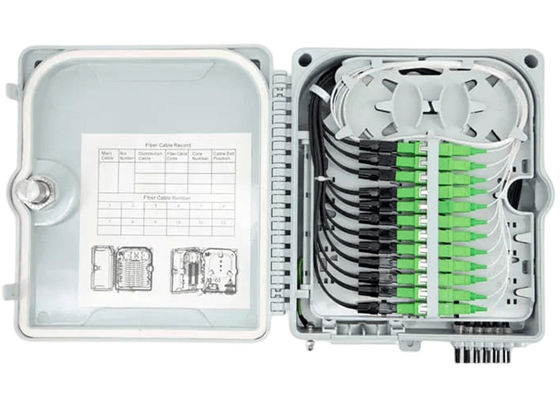 Coffret d'extrémité optique de fibre 12Port SC/LC/ST/FC IP-66 UPC/APC FTTH gris-clair