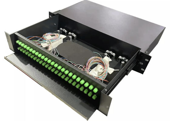 glissière recto optique gauche de Fc de lumière de tableau de connexions de la fibre 2U 48 hors d'ODF