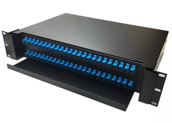 glissière recto optique gauche de Fc de lumière de tableau de connexions de la fibre 2U 48 hors d'ODF