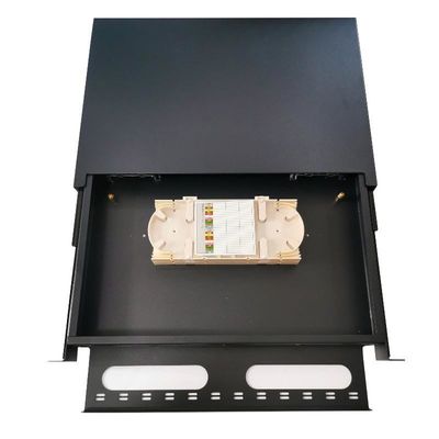 Le tableau de connexions optique de fibre de bâti de support 1U a aéré 19 le noyau de pouce ODF 24