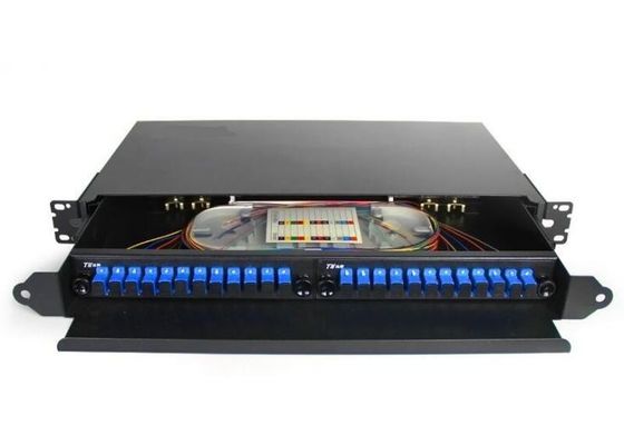 Tableau de connexions noir de la boîte FC d'arrêt de fibre de bâti de support ODF 24Core