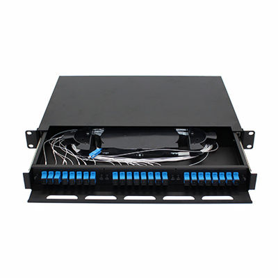 Le bâti de support optique de tableau de connexions de fibre de FTTH 1U 24 creuse le St de Sc LC FC