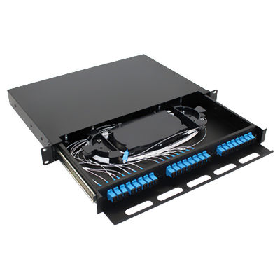 Le bâti de support optique de tableau de connexions de fibre de FTTH 1U 24 creuse le St de Sc LC FC