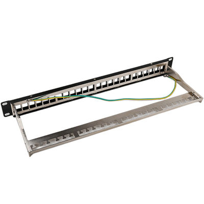 blanc gauche de tableau de connexions du bâti de support du tableau de connexions de 1U 24 STP RJ45 Cat6