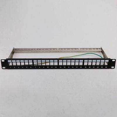 blanc gauche de tableau de connexions du bâti de support du tableau de connexions de 1U 24 STP RJ45 Cat6
