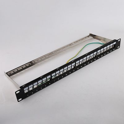 blanc gauche de tableau de connexions du bâti de support du tableau de connexions de 1U 24 STP RJ45 Cat6