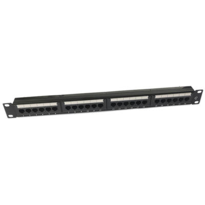 Blanc trapézoïdal gauche RJ45 de tableau de connexions du tableau de connexions CAT6 d'UTP 24 1U
