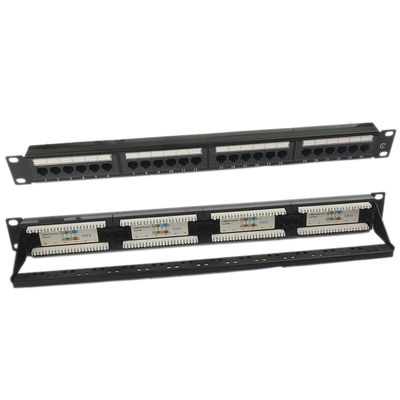 Blanc trapézoïdal gauche RJ45 de tableau de connexions du tableau de connexions CAT6 d'UTP 24 1U