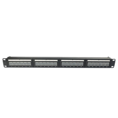 tableau de connexions non protégé de la clef de voûte 1U 24 gauche RJ45 trapézoïdal antipoussière