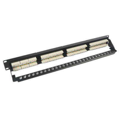 tableau de connexions non protégé de la clef de voûte 1U 24 gauche RJ45 trapézoïdal antipoussière