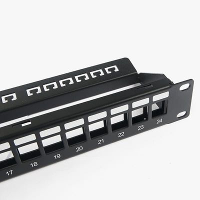 Port 1U C5/C5E trapézoïdaux C6 du tableau de connexions du réseau RJ45 24 avec la barre de Mangement