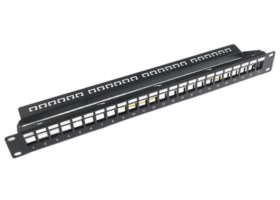 Port 1U C5/C5E trapézoïdaux C6 du tableau de connexions du réseau RJ45 24 avec la barre de Mangement