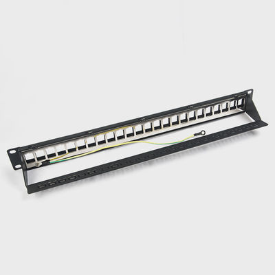 Port 1U C5/C5E trapézoïdaux C6 du tableau de connexions du réseau RJ45 24 avec la barre de Mangement