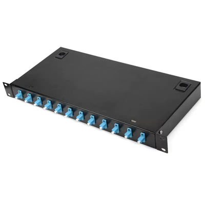 Boîte duplex d'arrêt du coupleur FTTH du tableau de connexions de bâti de support en métal 12 LC