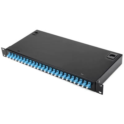 Coupleur duplex Rackmount de la boîte 24 LC d'arrêt en métal FTTH Wallmount de tableau de connexions